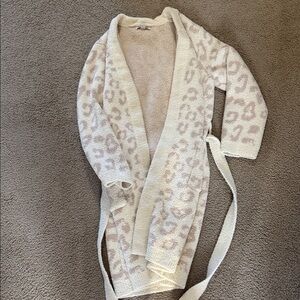 Barefoot Dreams Cream Leopard Print Robe